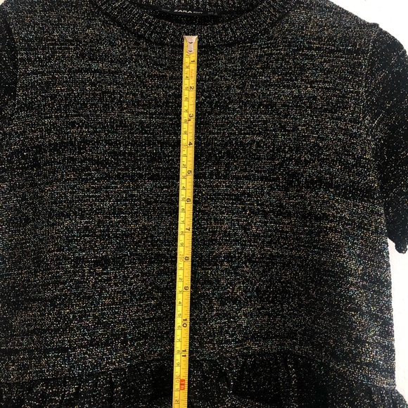 Sparkly Cropped Zara Knit Top sz Small - Picture 5 of 5